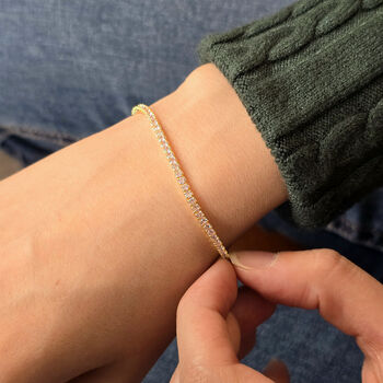 Pink Tourmaline October Birthstone Tennis Bracelet, 2 of 3