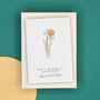 Miniature Engraved Flower Teacher Thank You Card, thumbnail 1 of 12