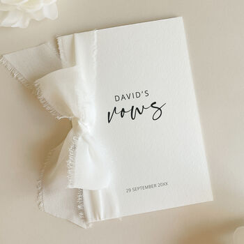 Luxury 'His Vows' Wedding Vows Card, Personalised, 5 of 11