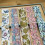 Luxurious 100% Silk Liberty Print Skinny Scarf Floral Patterns, thumbnail 1 of 6