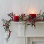 Iced Red Berry Garland With Frosted Leaves, thumbnail 1 of 10