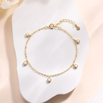 Delicate White Opal Charm Bracelet, 5 of 10