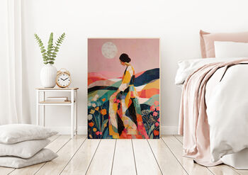 Female Colourful Landscape Portrait Art Print, 3 of 4