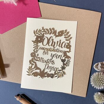 Personalised Masters Degree Congratulations Card, 3 of 9