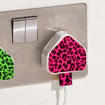 Neon Leopard Charger And Cable Sticker, 4 of 10