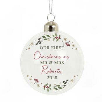 Personalised Christmas Glass Bauble Hanging Decoration, 4 of 5
