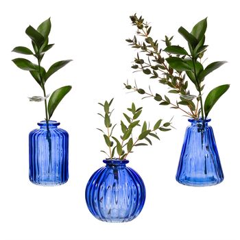 Set Of Three Green Glass Bud Vases, 9 of 10
