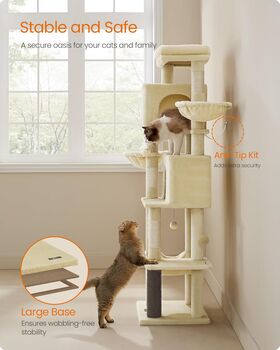 Tall Cat Tree With Caves, Perch, And Scratching Posts, 7 of 9