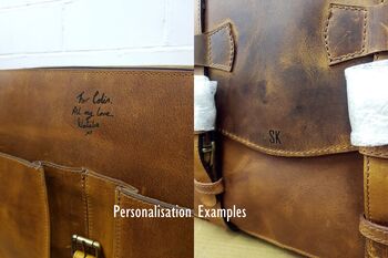 Personalised Handmade Leather Briefcase / Gift For Him, 9 of 11