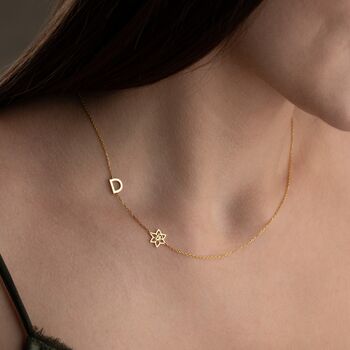 Personalised Initial And Birth Flower Necklace, 6 of 9