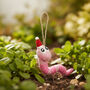 Handmade Felt Wrigley The Worm Hanging Worm Decoration, thumbnail 4 of 4