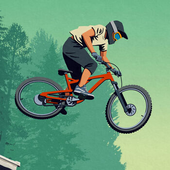 Personalised Mountain Bike Jumping Art Print, 4 of 7