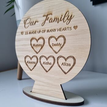 Personalised Our Family Tree With Heart Names, 4 of 6