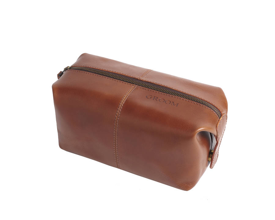 groom leather wash bag by vida vida | notonthehighstreet.com