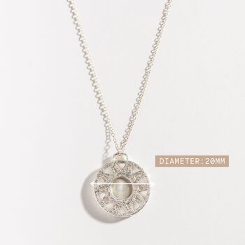 Geometric Disc Recycled Silver Pendant Necklace, 6 of 6