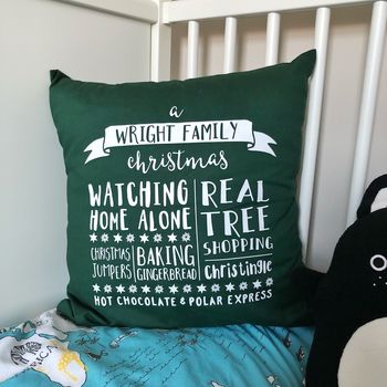 Family Christmas Personalised Cushion, 3 of 5