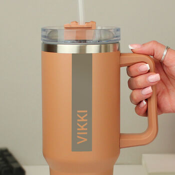 Personalised Name Extra Large Travel Cup With Handle, 5 of 7