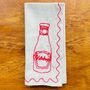 Set Of Six Embroidered Food Condiment Napkins, thumbnail 6 of 12