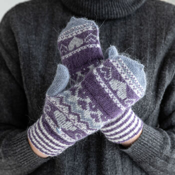 Love Heart Fairisle Knit Gloves, 8 of 10
