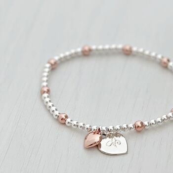 18ct Rose Gold Plated Two Tone Personalised Bracelet, 4 of 6