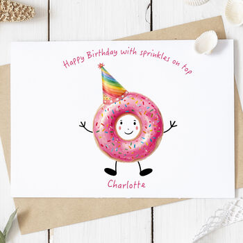 Personalised Doughnut Birthday Card, 2 of 2