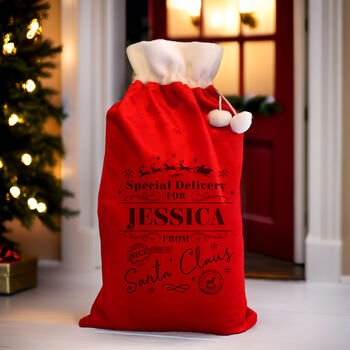 Personalised Special Delivery Red Sack, 3 of 4