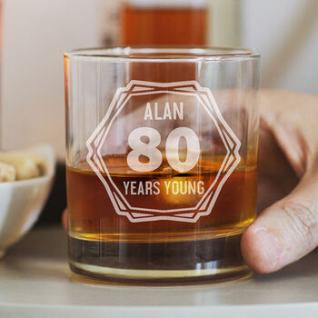 Personalised Milestone Birthday Age Glass, 2 of 5