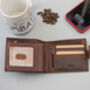 Personalised Mens Tan And Brown Leather Wallet Rfid, thumbnail 5 of 11