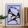 Two For Joy Baby Blue Magpie Art Print, thumbnail 6 of 11