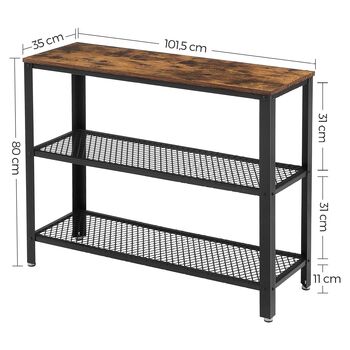 Industrial Console Table Hallway Table With Shelves, 9 of 9