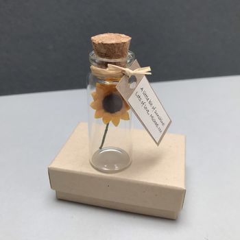 Tiny Sunflower In A Bottle With Personalised Message, 10 of 12