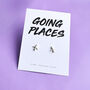 Going Places Sterling Silver Airplane Earrings, thumbnail 1 of 3