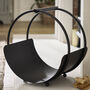 Iron Handled Black Round Log Holder, thumbnail 1 of 4