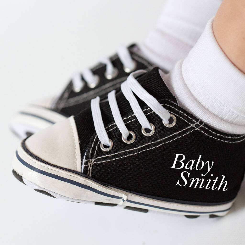 Personalised Baby Shoes Baby Shower Gift, 1 of 3