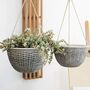 Pack Of Two Weave Pattern Hanging Planters, thumbnail 1 of 8