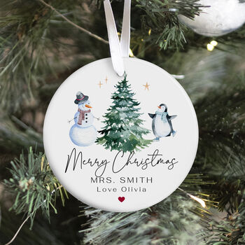 Personalised Teacher Christmas Tree Decoration Ornament Gift, 2 of 7