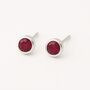 Sterling Silver July Ruby Birthstone Stud Earrings, thumbnail 3 of 5