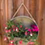 Hanging Zinc Silver Round Wall Planter Flower Pot, thumbnail 3 of 5