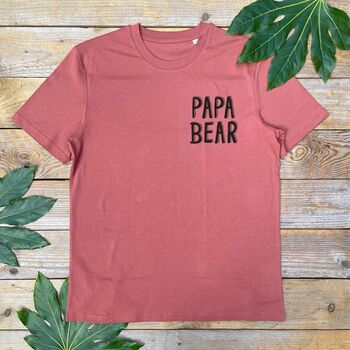 Papa Bear Pocket, Handprinted T Shirt, 2 of 6