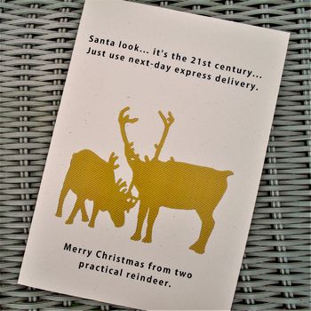 Funny Reindeer Christmas Card, 2 of 2