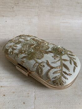 Gold Embroidered Handcrafted Clutch Bag, 2 of 10