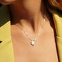 White Opal Four Leaf Clover Sterling Silver Necklace In Gold, thumbnail 7 of 7