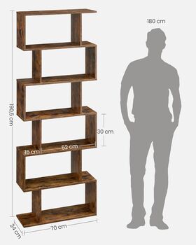 Six Tier Bookshelf Room Divider Modern Storage Unit, 12 of 12