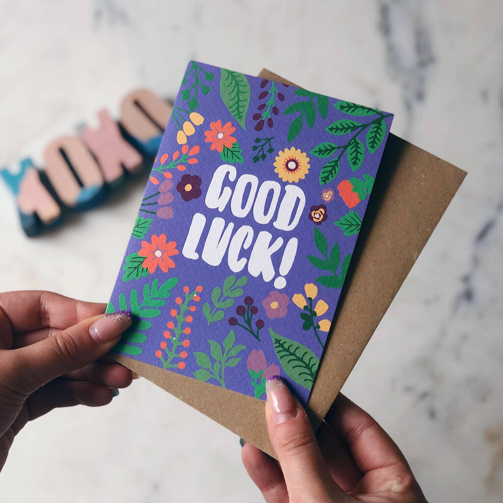 'good Luck' Colourful Card By Xoxo Designs By Ruth