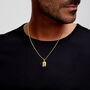 Ingot Tag Men's Necklace 18 K Gold Plated Solid Silver, thumbnail 5 of 7