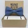 Irish Linen Bow Tie In Slate Blue, thumbnail 2 of 2