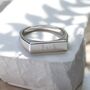 Personalised Gold Or Silver Rectangular Bar Signet Ring, thumbnail 4 of 8