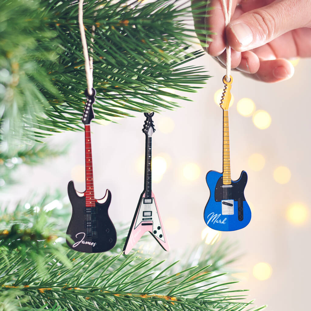 Personalised Guitar Christmas Tree Decoration, 1 of 7