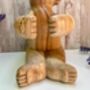 Carved Wooden Teddy Bear Wine Bottle Holder, thumbnail 4 of 8