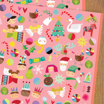 Christmas Characters Wrapping Paper Two Sheets, 2 of 7